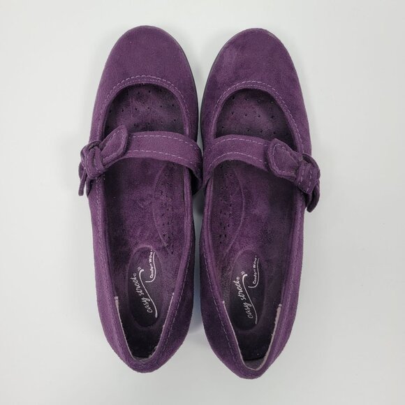 Easy Street Comfort Wave Women's Purple Mary Jean Strip Side Bow Shoes US 7.5M - Picture 5 of 8